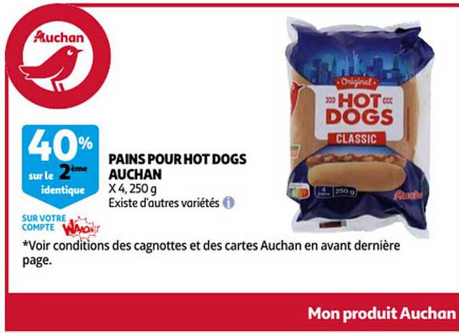 pains pour hot dogs auchan