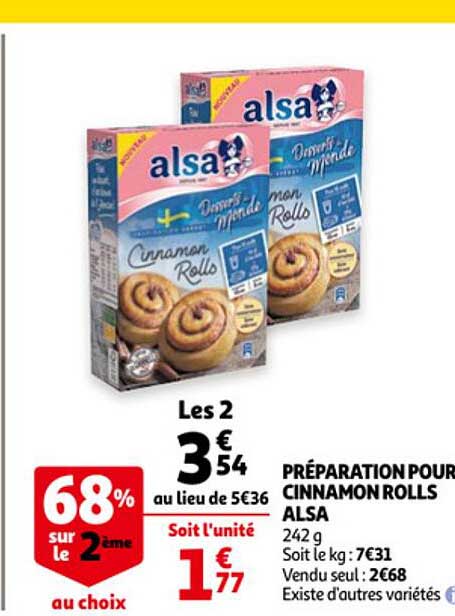 Préparation Pour Cinnamon Rolls Alsa