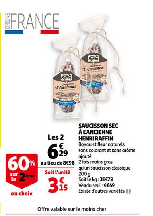 saucisson sec à l'ancienne henri raffin