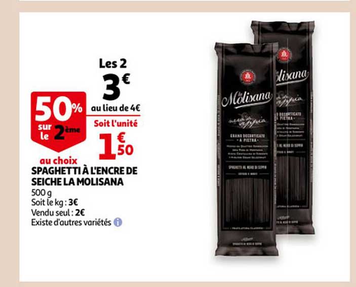 spaghetti à l'encre de seiche la molisana