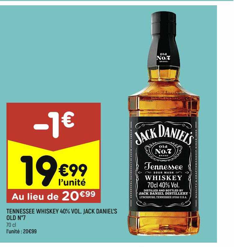 tennessee whiskey 40% vol. jack daniel's old n°7