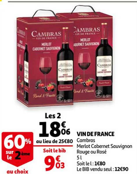 Vin De France Cambras Merlot Cabernet Sauvignon Rouge Ou Rosé