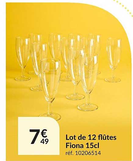 lot de 12 flûtes fiona 15cl