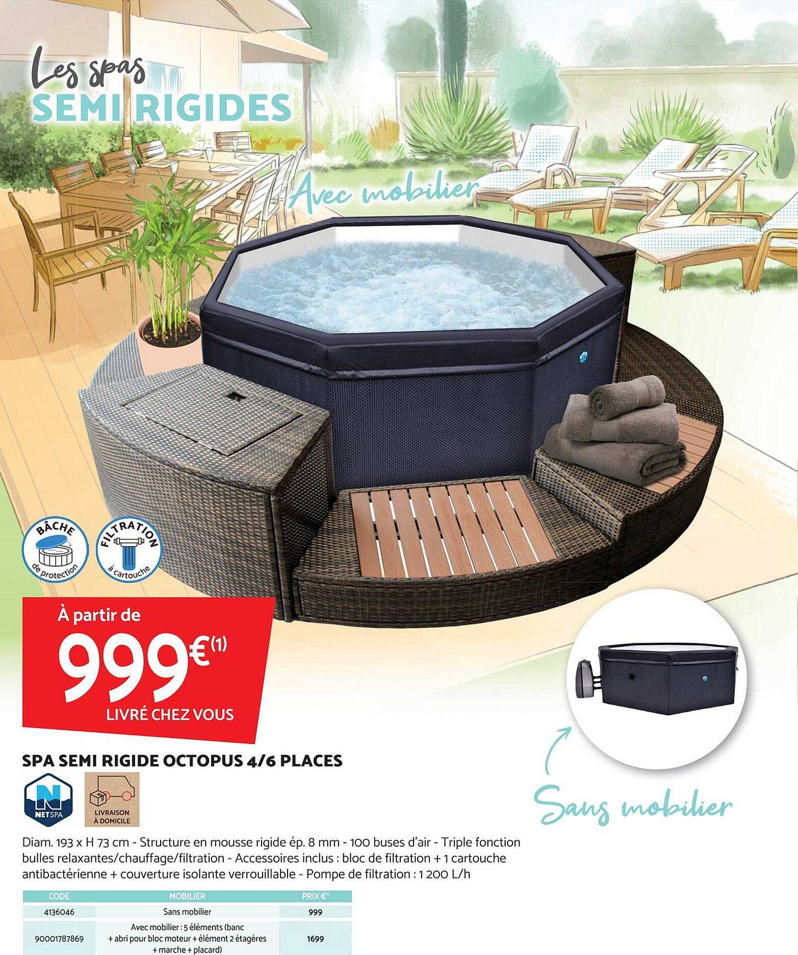 spa semi rigide octopus 4-6 places