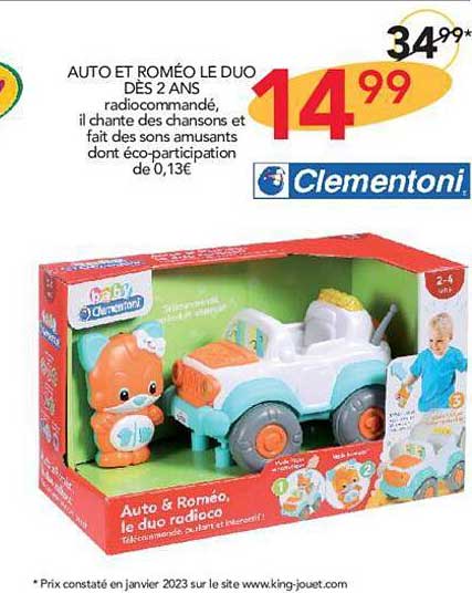 auto et roméo le duo dès 2 ans clémentoni