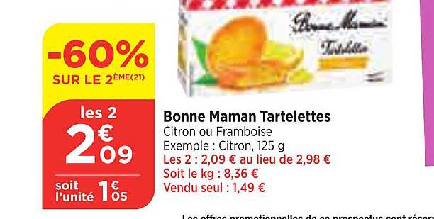 bonne maman tartelettes