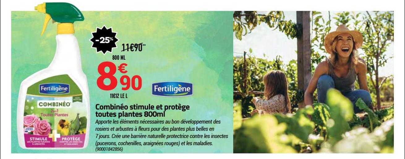 combinéo stimule et protège toutes plantes 800ml fertiligène