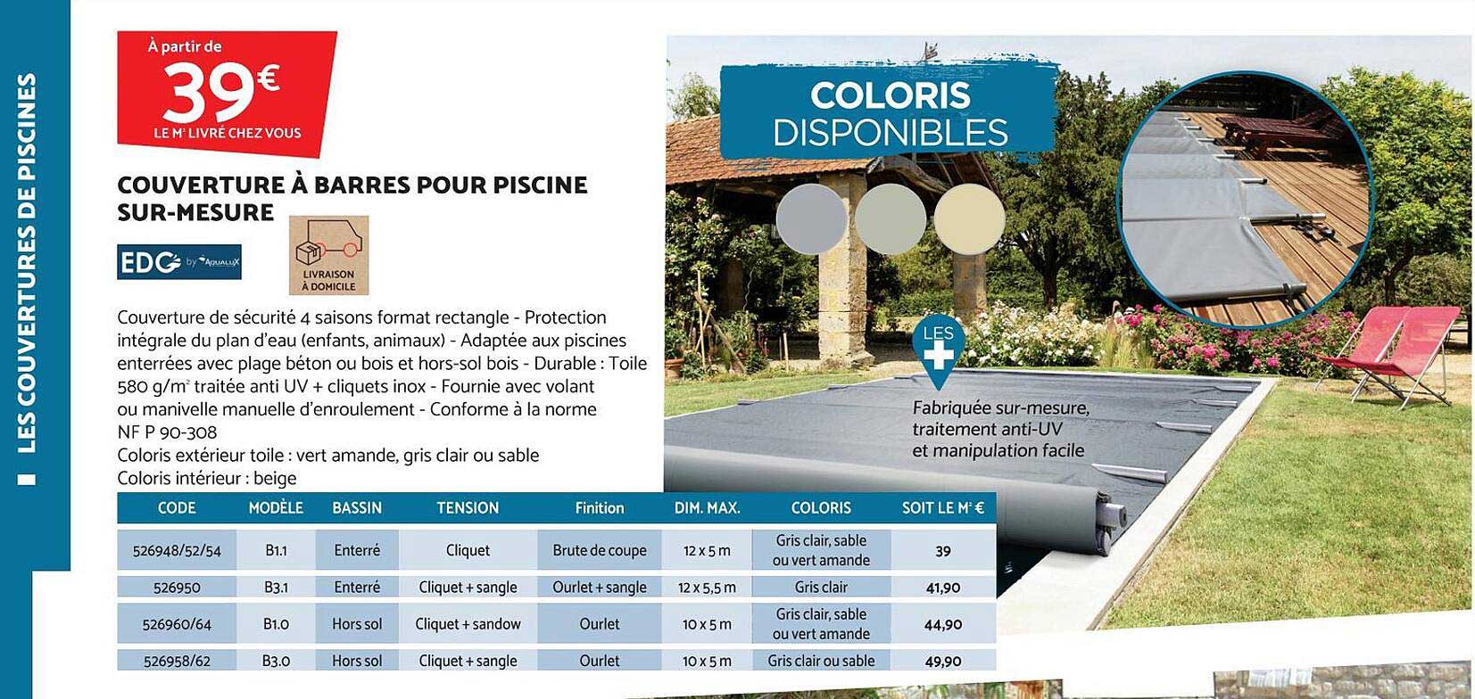 Couverture à Barres Pour Piscine Sur-mesure Edg