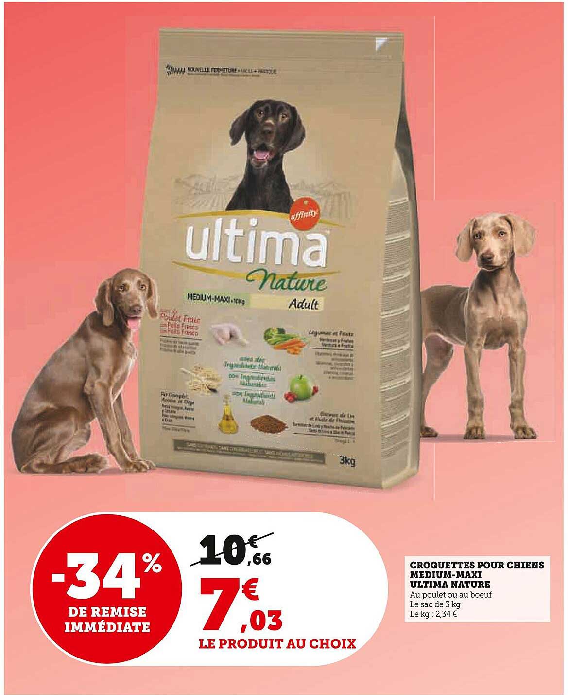 Croquettes Pour Chiens Medium-maxi Ultima Nature