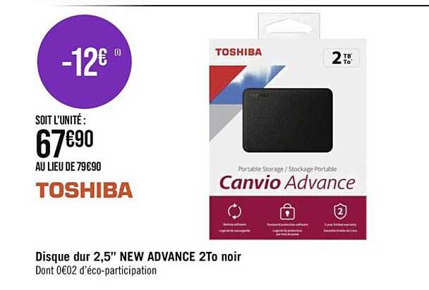 disque dur 2,5" new advance 2 To noir toshiba