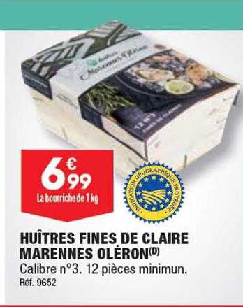 huîtres fines de claire marennes oléron