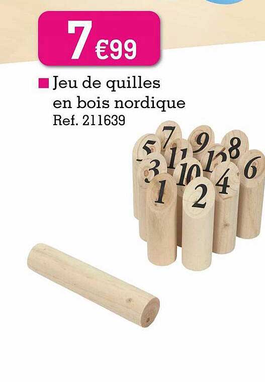 jeu de quilles en bois nordique