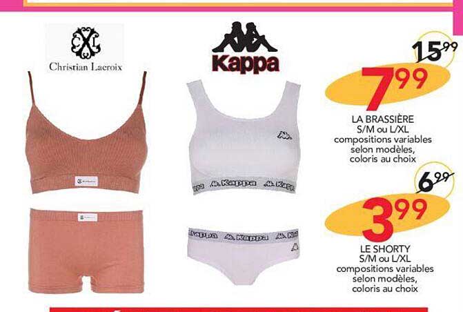 la brassière, le shorty christian lacroix, kappa