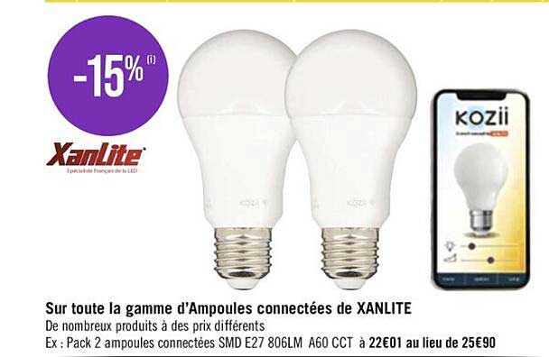 la gamme d'ampoules connectées de xanlite