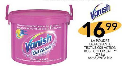 la poudre détachante textile oxi action rose color safe