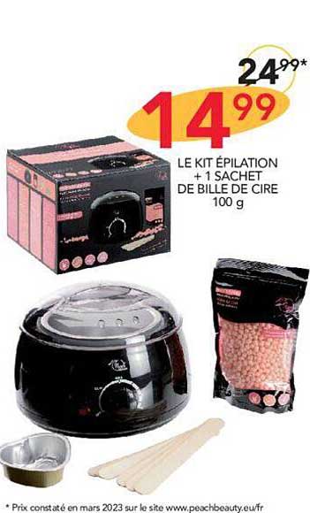 le kit épilation + 1 sachet de bille de cire 100g