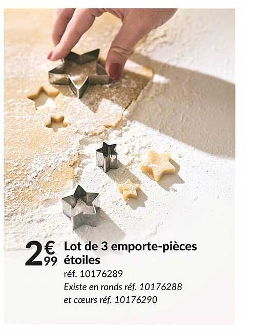 lot de 3 emporte-pièces étoiles