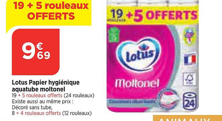 Lotus Papier Hygiénique Aquatube Moltonel
