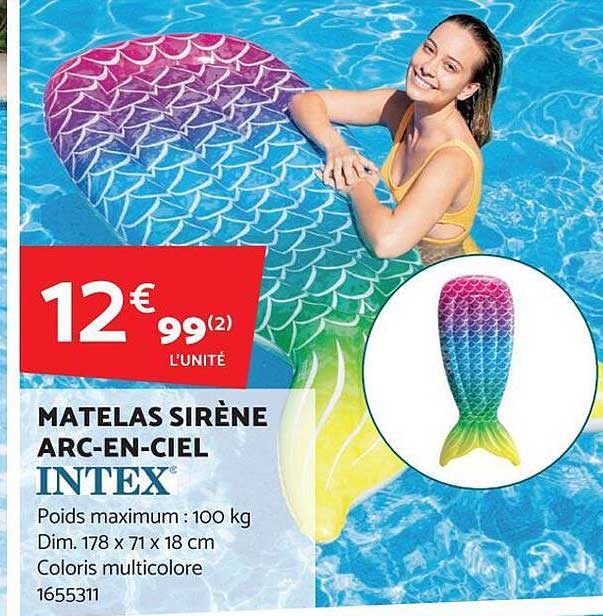 matelas sirène arc-en-ciel intex