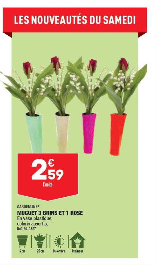 Muguet 3 Brins Et 1 Rose