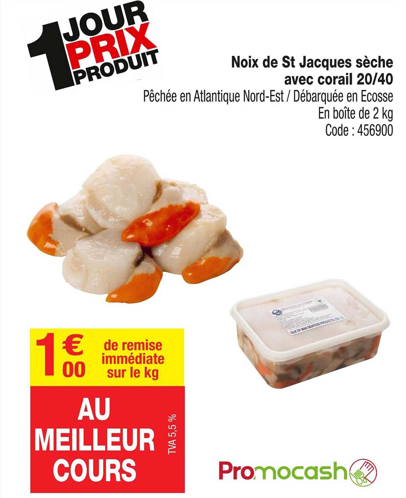 noix de st jacques sèche avec corail 20-40