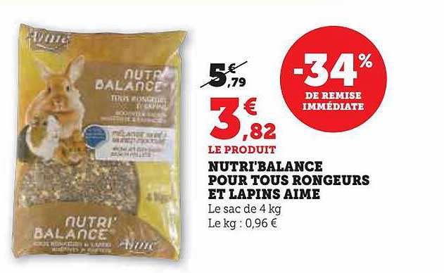 nutri'balance pour tous rongeurs et lapins aimé