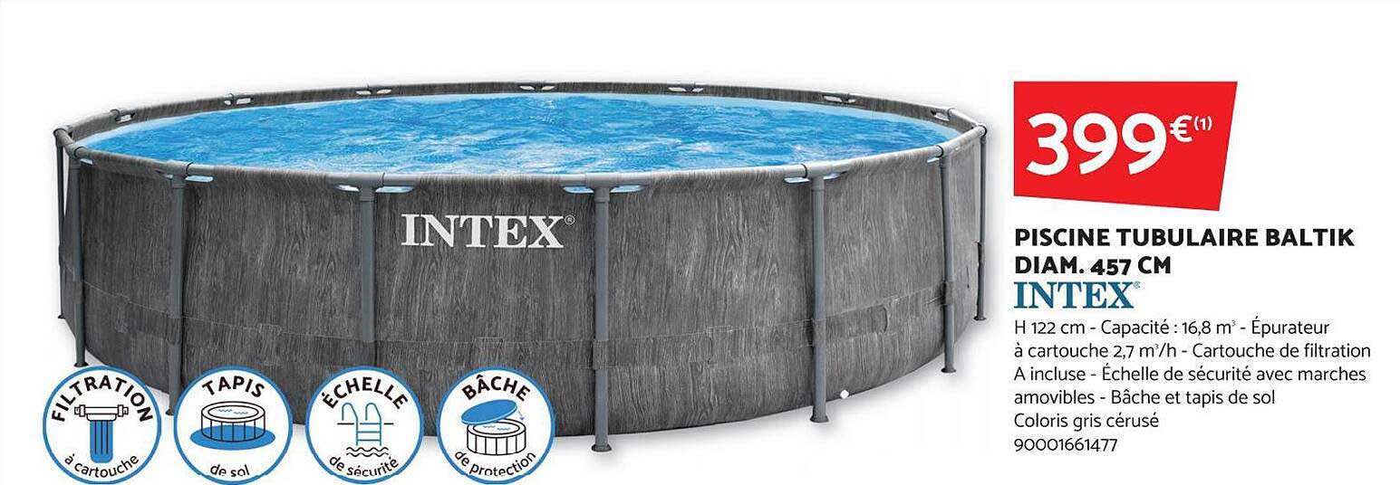 piscine tubulaire baltik diam. 457 cm intex