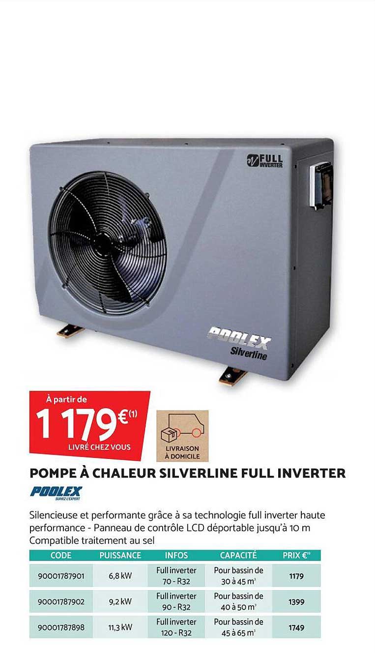 pompe à chaleur silverline full inverter poolex