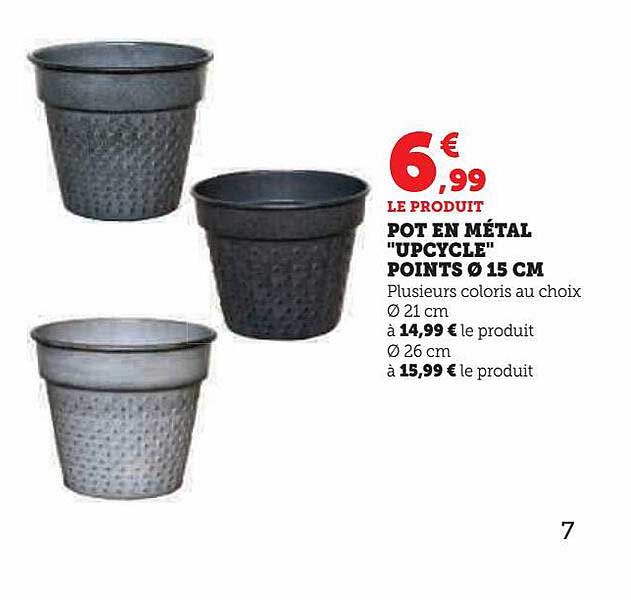 pot en métal "upcycle" points ø 15 cm