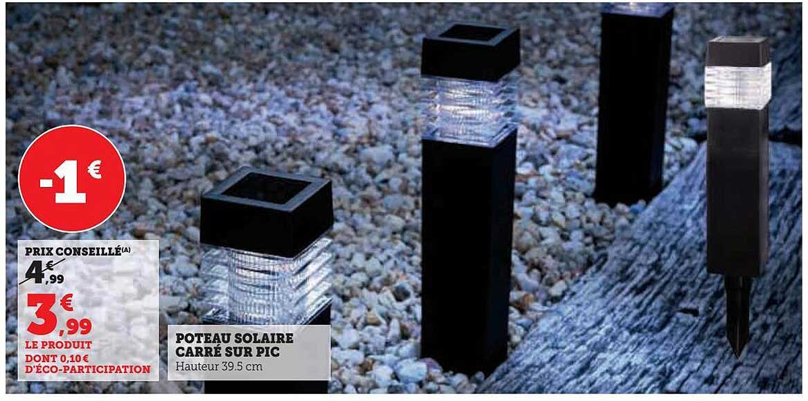 poteau solaire carré sur pic