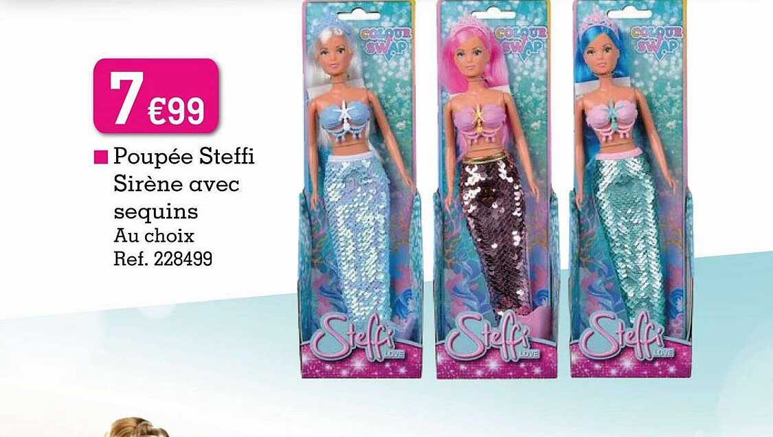 poupée steffi sirène avec sequins