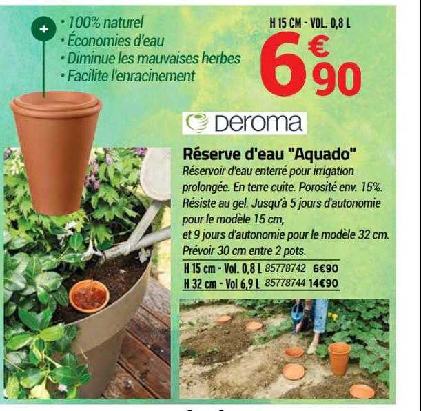 réserve d'eau "aquado" deroma