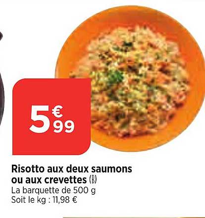 risotto aux deux saumons ou aux crevettes