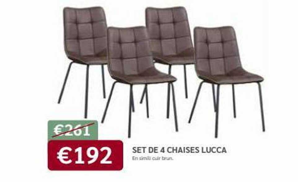 set de 4 chaises lucca
