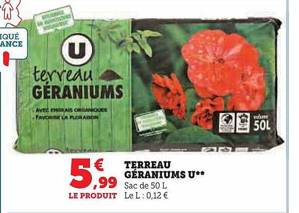terreau géraniums u