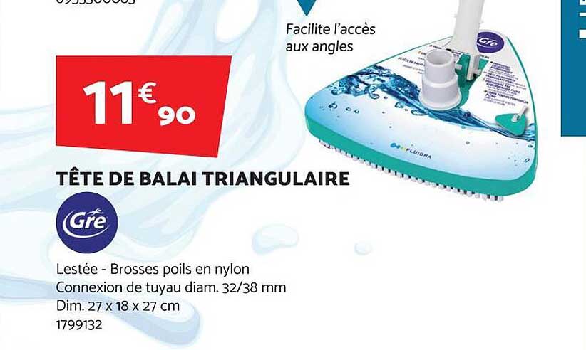 tête de balai triangulaire gré