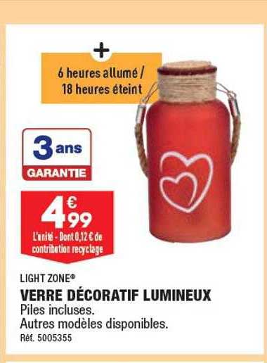 Verre Décoratif Lumineux Light Zone