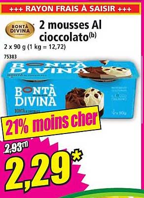 2 Mousses Al Cioccolato Bontà Divina