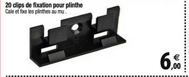 20 clips de fixation pour plinthe