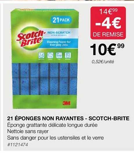 21 éponges non rayantes - scotch-brite