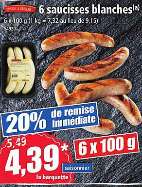 6 Saucisses Blanches