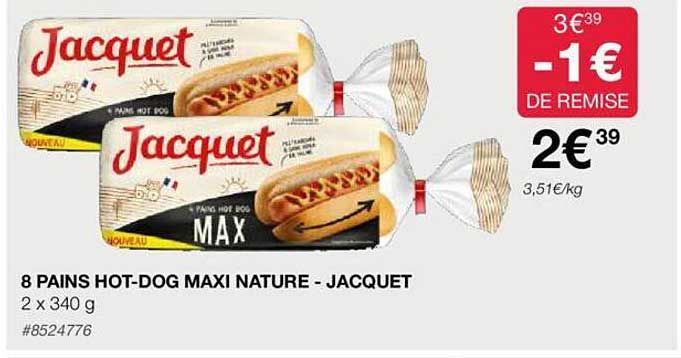 8 pains hot-dog maxi nature - jacquet