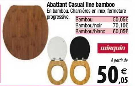 abattant casual line bamboo wirquin