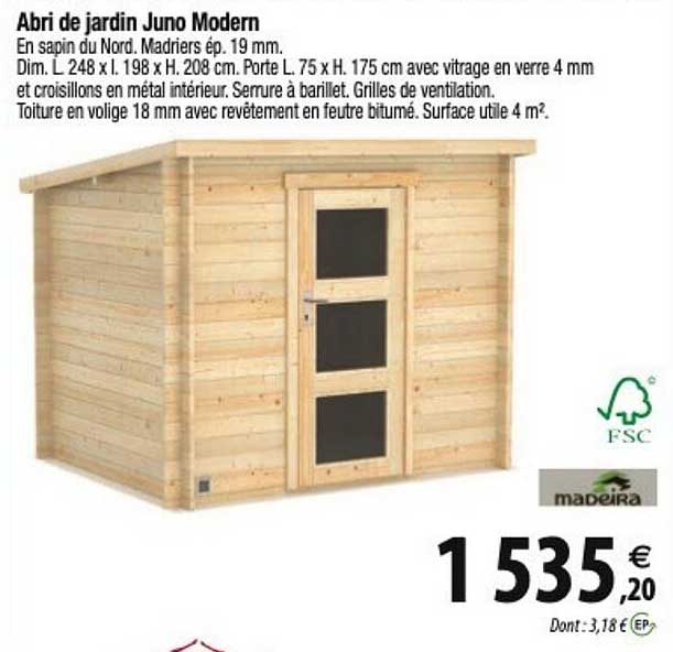 abri de jardin juno modern madeira