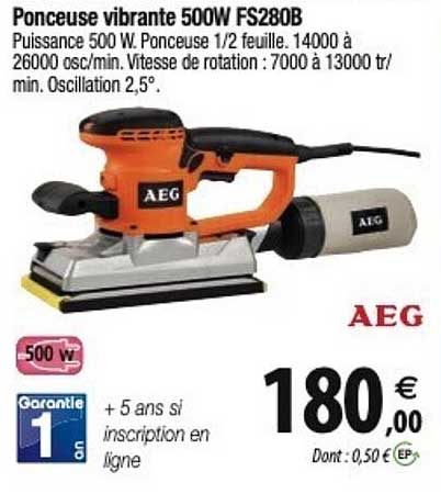 aeg ponceuse vibrante 500w fs280b