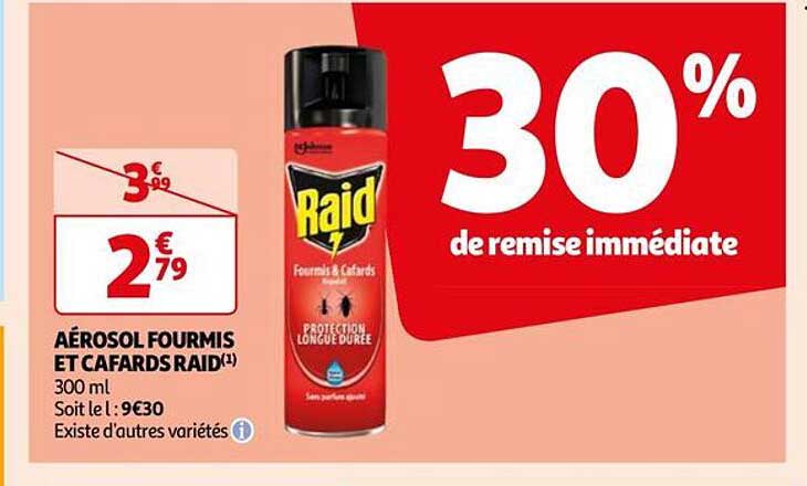 aérosol fourmis et cafards raid