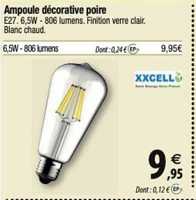 Ampoule Décorative Poire Xxcell