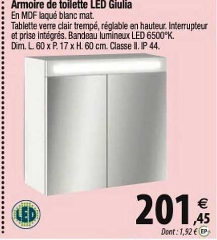 armoire de toilette led giulia