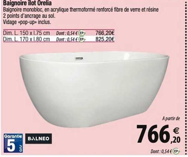 baignoire îlot orelia balneo