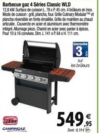 barbecue gaz 4 séries classic wld
